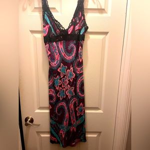 Betsey Johnson 100% Silk Paisley Slip Dress